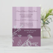 Uitnodigingen van de Paarse Floral Engagement Part (Staand voorkant)