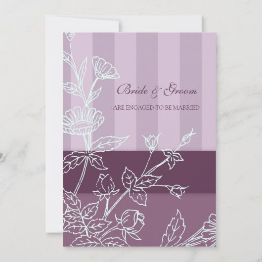 Uitnodigingen van de Paarse Floral Engagement Part (Achterkant)