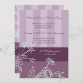Uitnodigingen van de Paarse Floral Engagement Part (Voorkant / Achterkant)