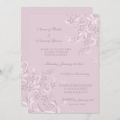 Uitnodigingen van de Paarse Floral Engagement Part (Voorkant / Achterkant)