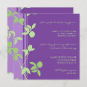 Uitnodigingen van de Paarse Groene Floral Engageme (Voorkant / Achterkant)