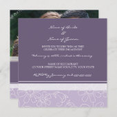 Uitnodigingen van de Paarse White Photo Engagement (Voorkant / Achterkant)