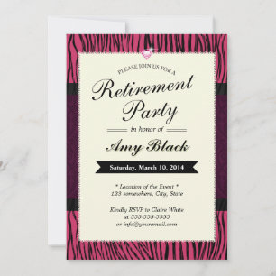 Uitnodigingen van de Paarse Zebra Stripes Retireme