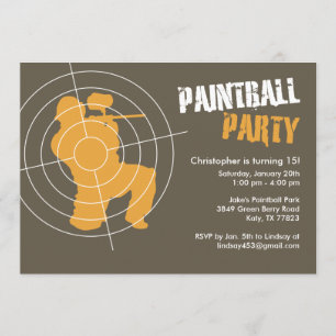Uitnodigingen van de Paintball Party