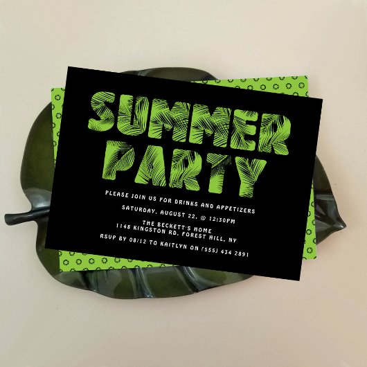 Uitnodigingen van de Palm Leaf Summer Party