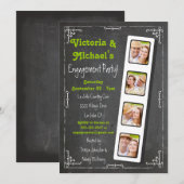 Uitnodigingen van de partij Chalkboard Film Strip  (Voorkant / Achterkant)