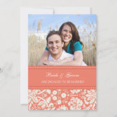 Uitnodigingen van de partij Coral Damask Photo Eng (Achterkant)