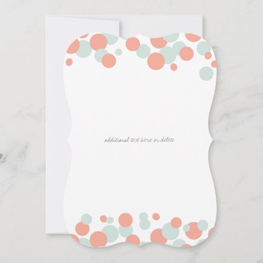 Uitnodigingen van de partij Coral & Mint Bubbles (Achterkant)