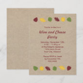 Uitnodigingen van de partij Fall Leaves Wine en Ch (Voorkant / Achterkant)