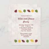 Uitnodigingen van de partij Fall Leaves Wine en Ch (Voorkant / Achterkant)