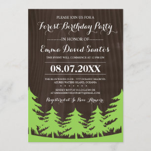 Uitnodigingen van de partij Forest Birthday