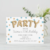 Uitnodigingen van de partij Gold Foil Ballon (Staand voorkant)