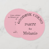 Uitnodigingen van de partij "Goodbye Chemo" (Voorkant / Achterkant)