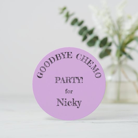 Uitnodigingen van de partij "Goodbye Chemo" (Staand voorkant)