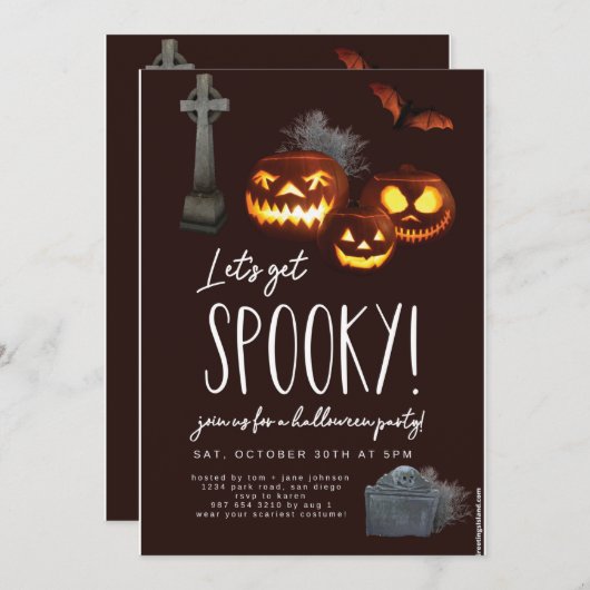 Uitnodigingen van de partij Halloween (Voorkant / Achterkant)