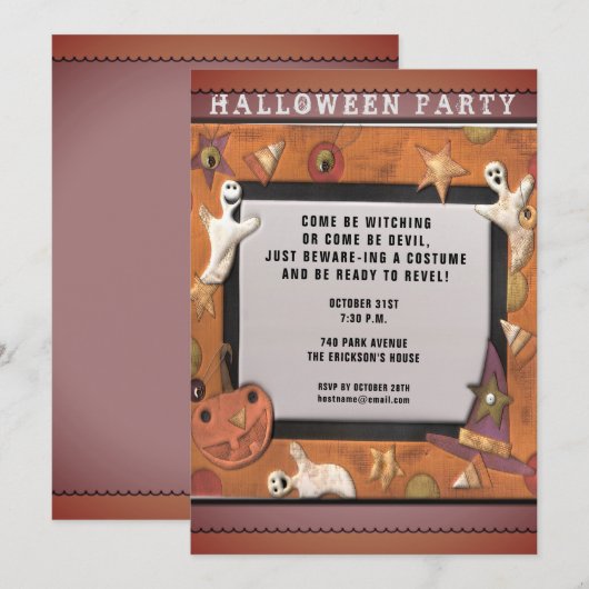 Uitnodigingen van de partij Halloween (Voorkant / Achterkant)