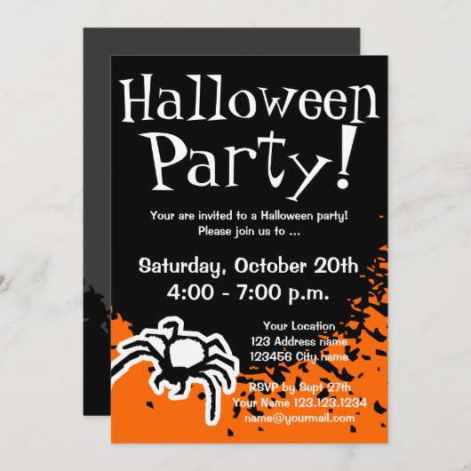 Uitnodigingen van de partij Halloween | Aangepaste (Voorkant / Achterkant)