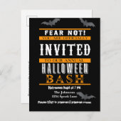 Uitnodigingen van de partij Halloween Bash (Voorkant / Achterkant)