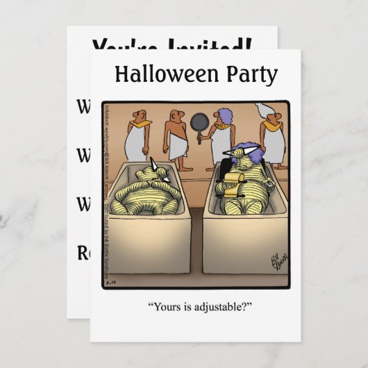 Uitnodigingen van de partij Halloween Humor voor H (Voorkant / Achterkant)
