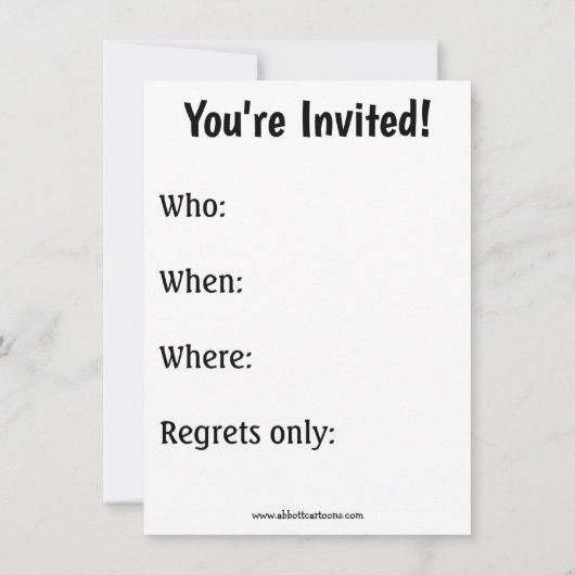 Uitnodigingen van de partij Halloween Humor voor H (Achterkant)