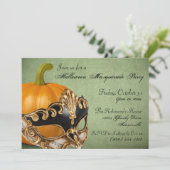 Uitnodigingen van de partij Halloween Masquerade (Staand voorkant)