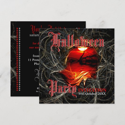 Uitnodigingen van de partij Halloween Sunset Melt (Voorkant / Achterkant)