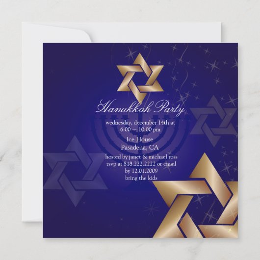 Uitnodigingen van de partij Hanukkah (Achterkant)