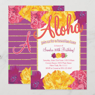 Uitnodigingen van de partij Hawaiian Luau