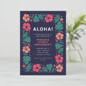 Uitnodigingen van de partij Hawaiian Luau Engageme (Staand voorkant)