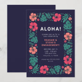 Uitnodigingen van de partij Hawaiian Luau Engageme (Voorkant / Achterkant)