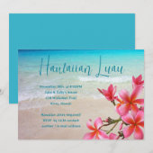 Uitnodigingen van de partij Hawaiian Luau Pink Plu (Voorkant / Achterkant)