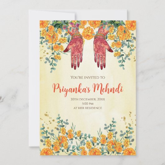 Uitnodigingen van de partij Henna en uitnodigingen (Voorkant)