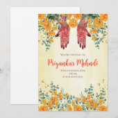 Uitnodigingen van de partij Henna en uitnodigingen (Voorkant / Achterkant)