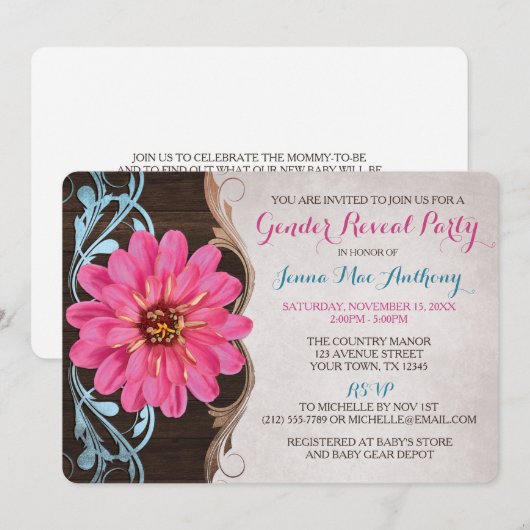 Uitnodigingen van de partij in het Zinnia-verband (Voorkant / Achterkant)