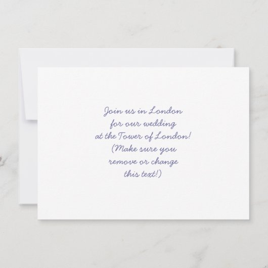 Uitnodigingen van de partij Londen, Engeland (Achterkant)