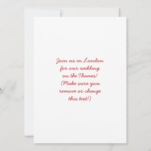 Uitnodigingen van de partij Londen, Engeland (Achterkant)