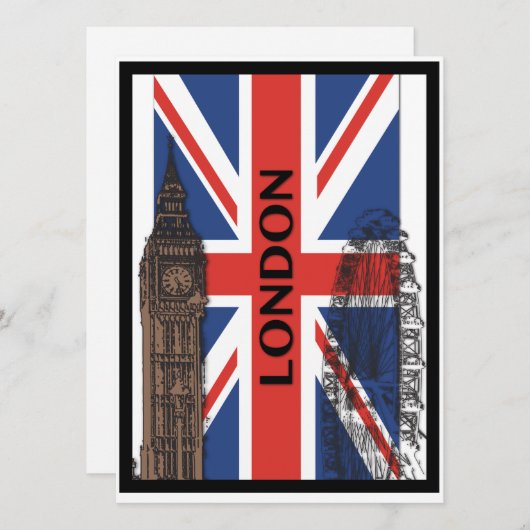 Uitnodigingen van de partij Londen, Engeland (Voorkant / Achterkant)