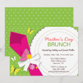 Uitnodigingen van de partij moederdag Brunch (Voorkant / Achterkant)