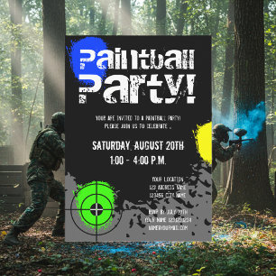 Uitnodigingen van de partij Paintball   Aangepaste