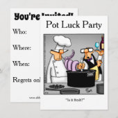 Uitnodigingen van de partij Pot Luck (Voorkant / Achterkant)