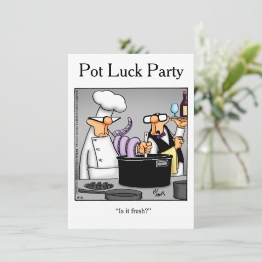 Uitnodigingen van de partij Pot Luck (Staand voorkant)