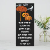 Uitnodigingen van de partij Pumpkin Head Halloween (Staand voorkant)