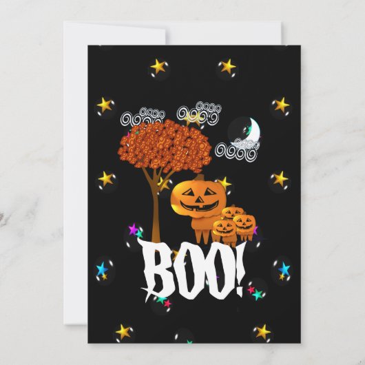 Uitnodigingen van de partij Pumpkin Head Halloween (Achterkant)