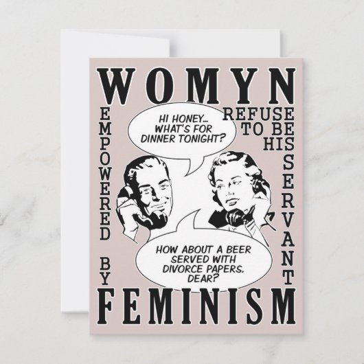 Uitnodigingen van de partij Retro Feminist Humor D (Voorkant)