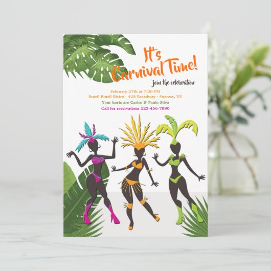 Uitnodigingen van de partij Rio Samba (Staand voorkant)
