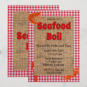 Uitnodigingen van de partij Seafood Boil (Voorkant / Achterkant)