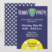 Uitnodigingen van de partij Tennis | uitnodigingen (Voorkant / Achterkant)