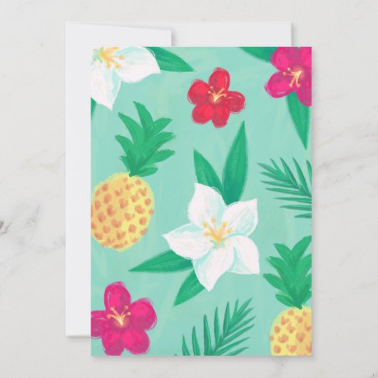 Uitnodigingen van de partij Tropische Hawaiian Lua (Achterkant)