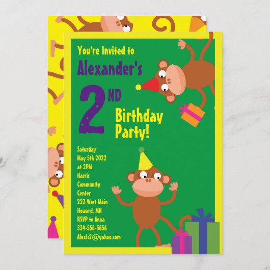 Uitnodigingen van de partij van de geboorte van he (Voorkant / Achterkant)