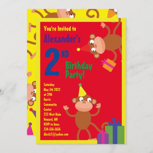 Uitnodigingen van de partij van de geboorte van he (Voorkant / Achterkant)